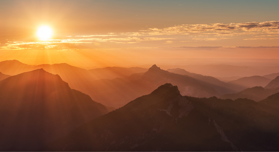 mountains at sunset