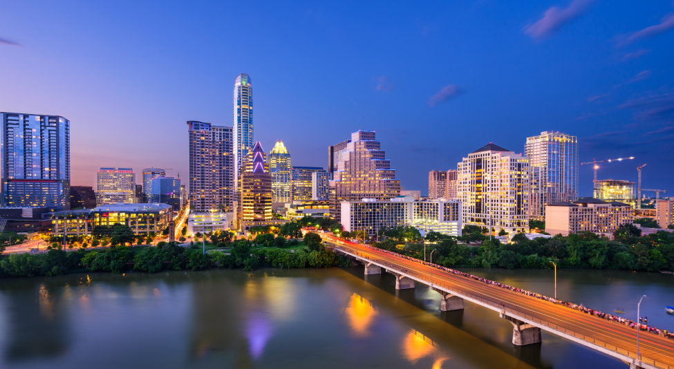 city skyline at night